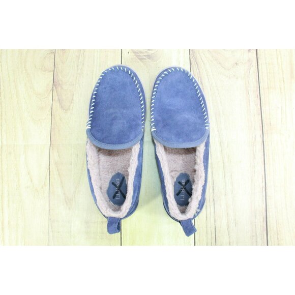 LL Bean Purple Suede Slip-On Fleece Lined Mountain Moccasin Slippers Size 8 M - Picture 7 of 9